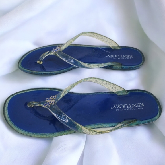 The University Of Kentucky Women's Flip Flops Plastic/Glitter Size 36 (US-5) - Picture 1 of 10